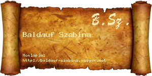 Baldauf Szabina névjegykártya